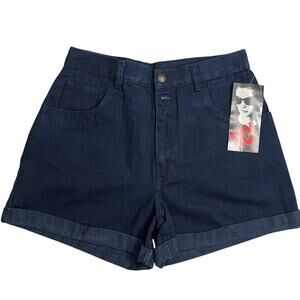 Vintage Y2K No Boundaries High Waist Denim Shorts Womens 11/12 Blue NWT 1997